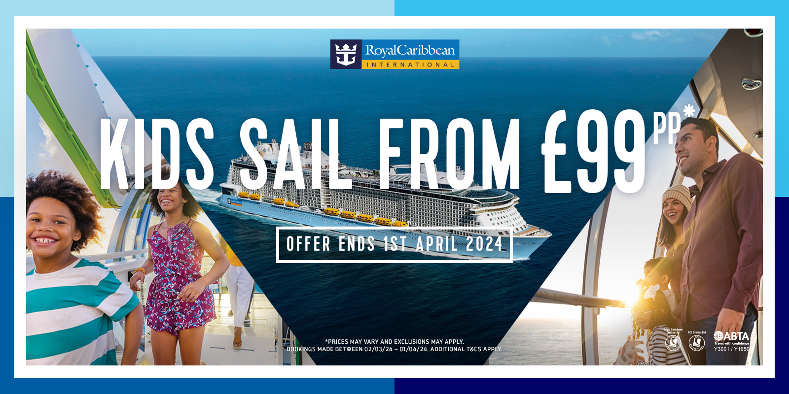 Kids Sail from £99pp with Royal Caribbean Travel Pursuit