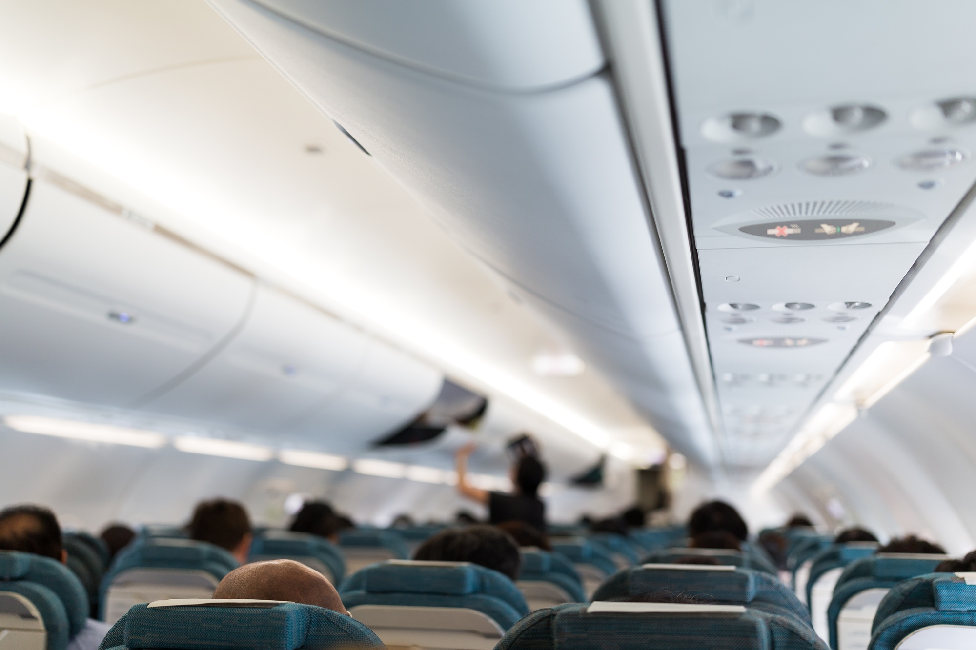 Interior of the passenger airplane